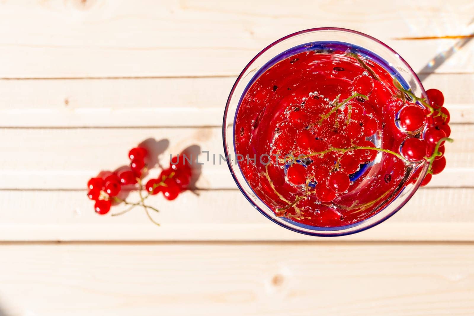 Refreshing summer ice tea or lemonade with fresh fruits