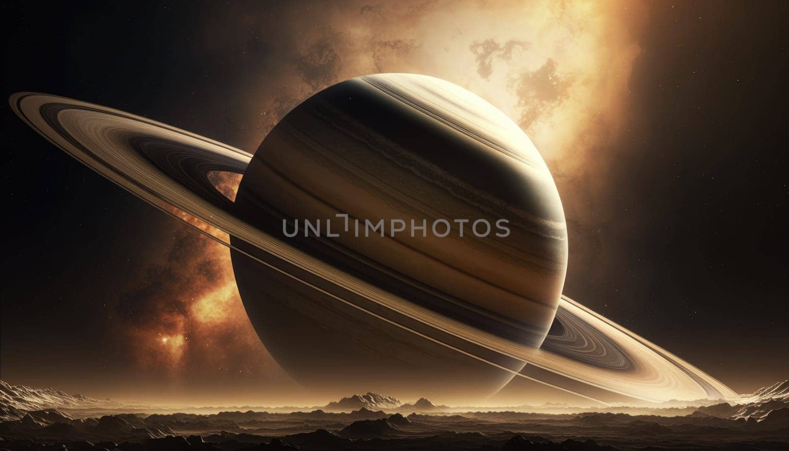 View of the planet saturn from another planet by studiodav