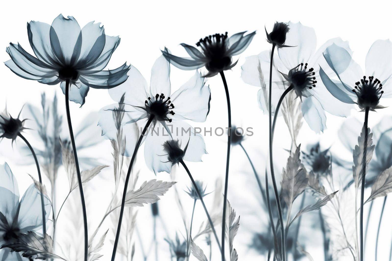 flower background blossom bloom xray beautiful nature spring pattern floral leaf. Generative AI. by SHOTPRIME