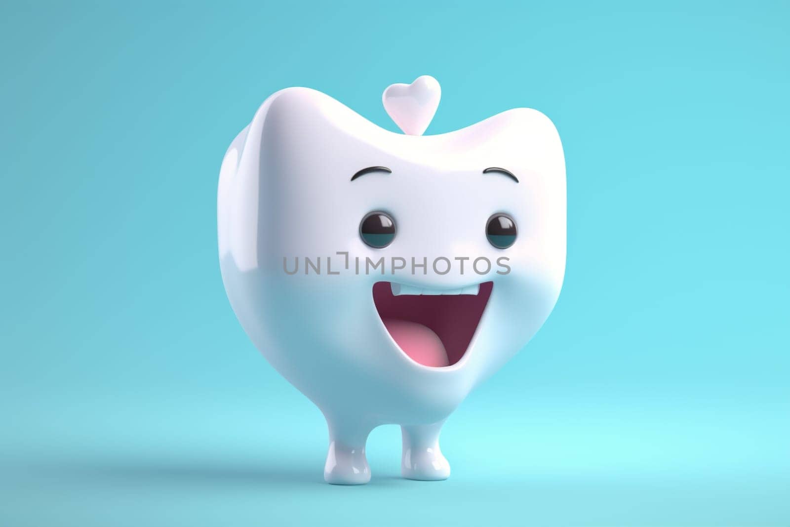 care blue smiling dentist dentistry hygiene tooth child dental smile. Generative AI. by SHOTPRIME