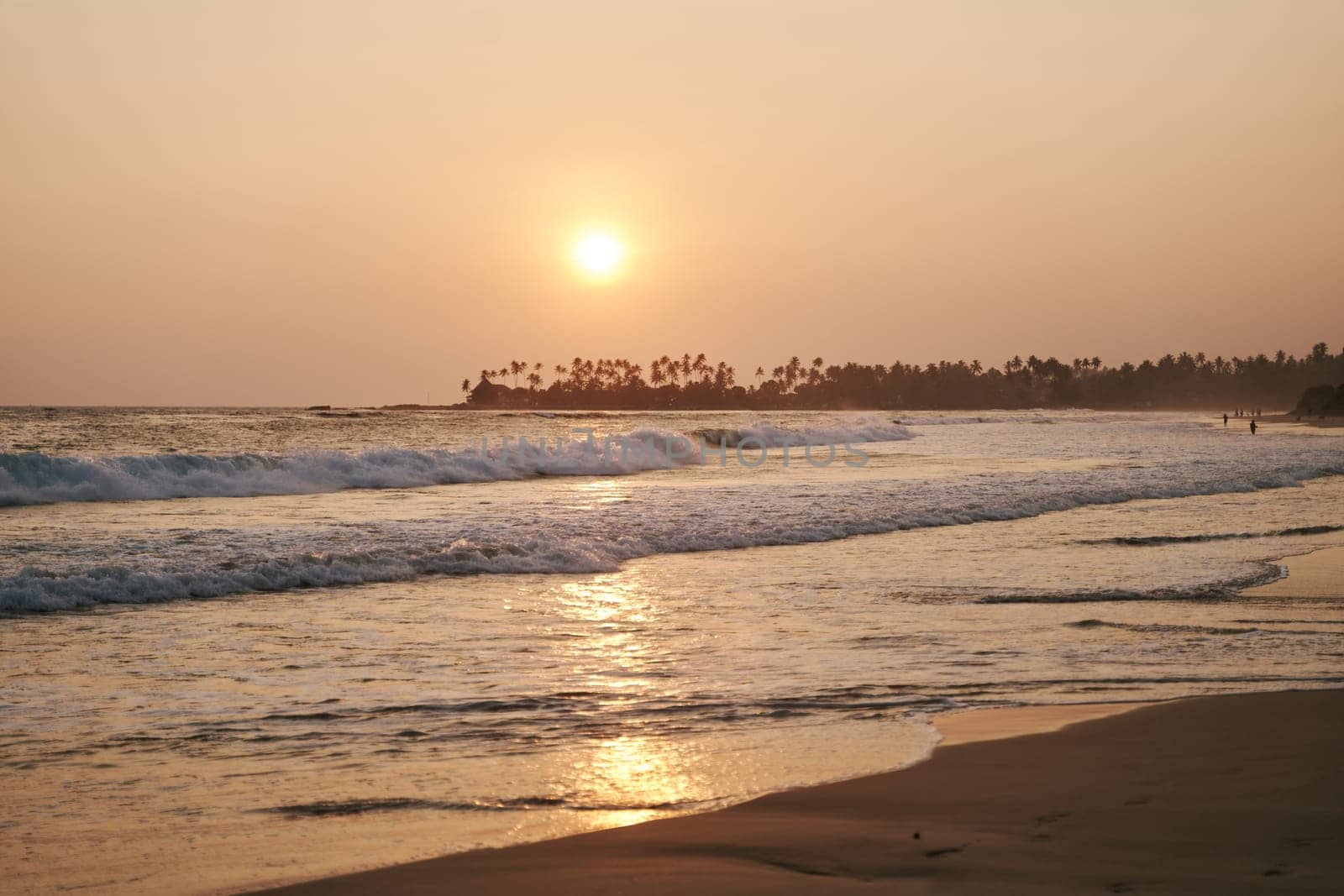 Sunset on the ocean in Sri Lanka. High quality photo