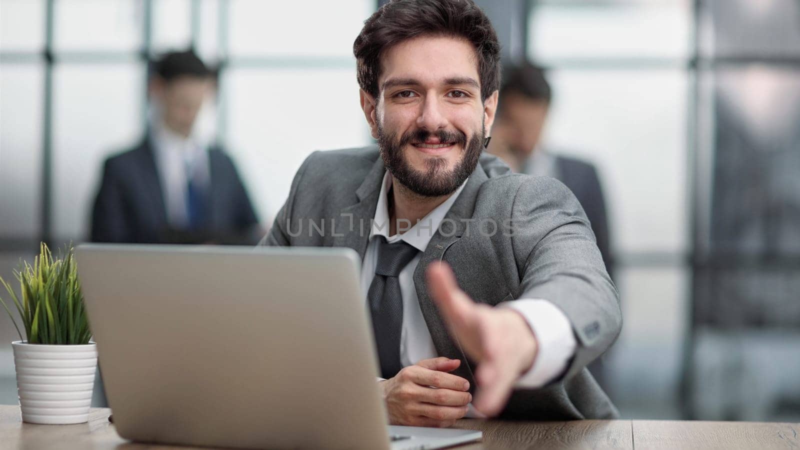 business male for success partnership, hiring or startup company job interview.