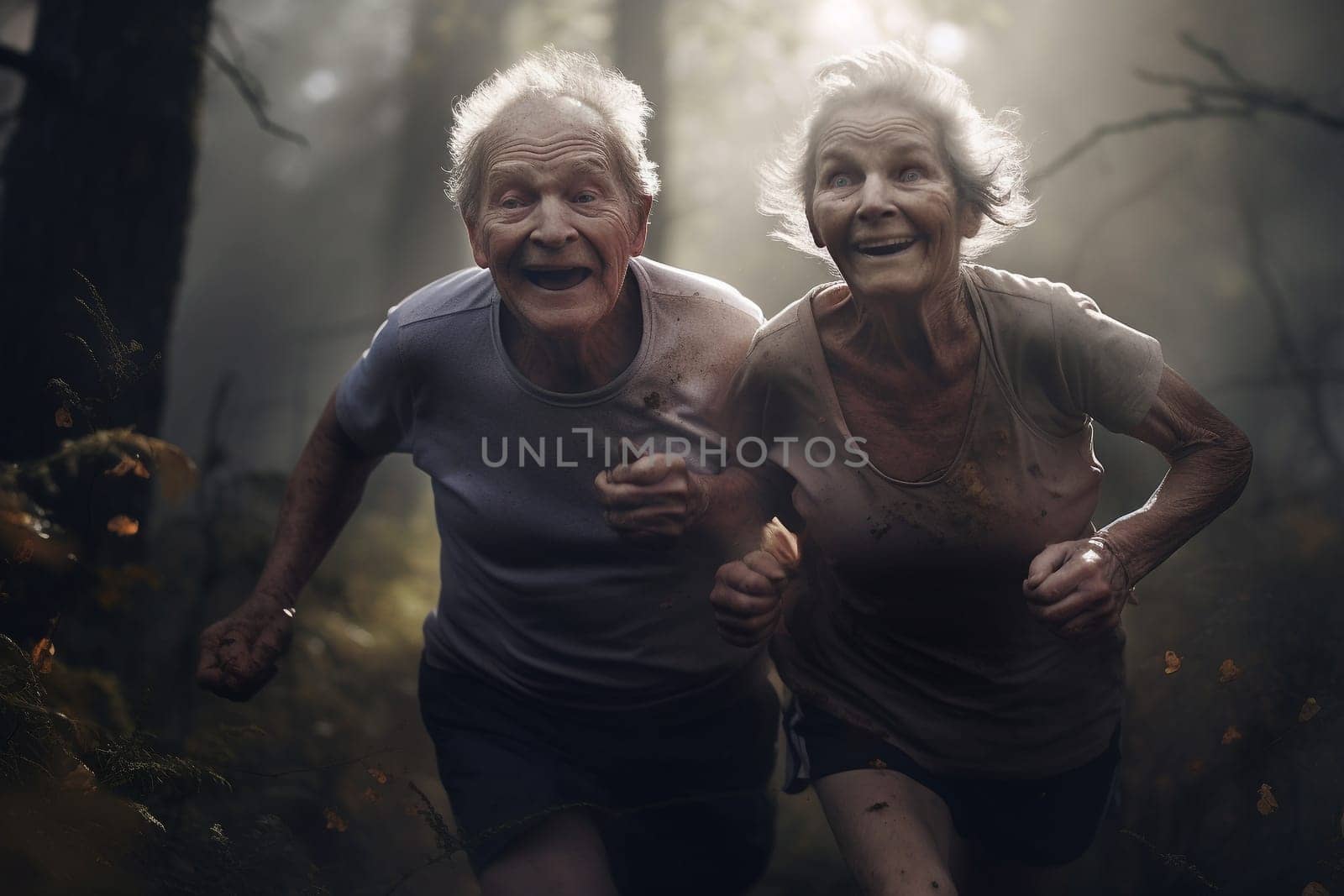 Old people healthy lifestyles, Gym, Fitness, doing sport, Elderly, people hiking and happy fitness , relax trekking together. Health, wellness , sport active lifestyle motivation with cardio
