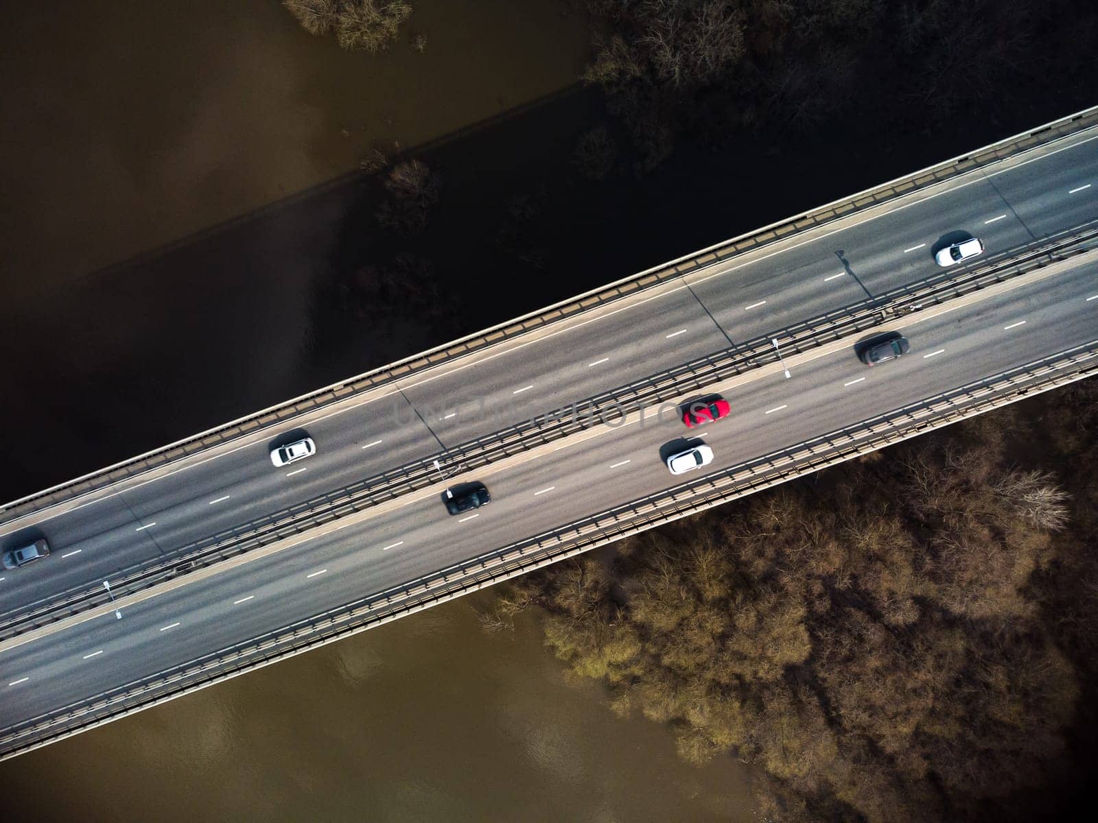 A road bridge over the river, taken from a quadrocopter. by Evgenii_Leontev