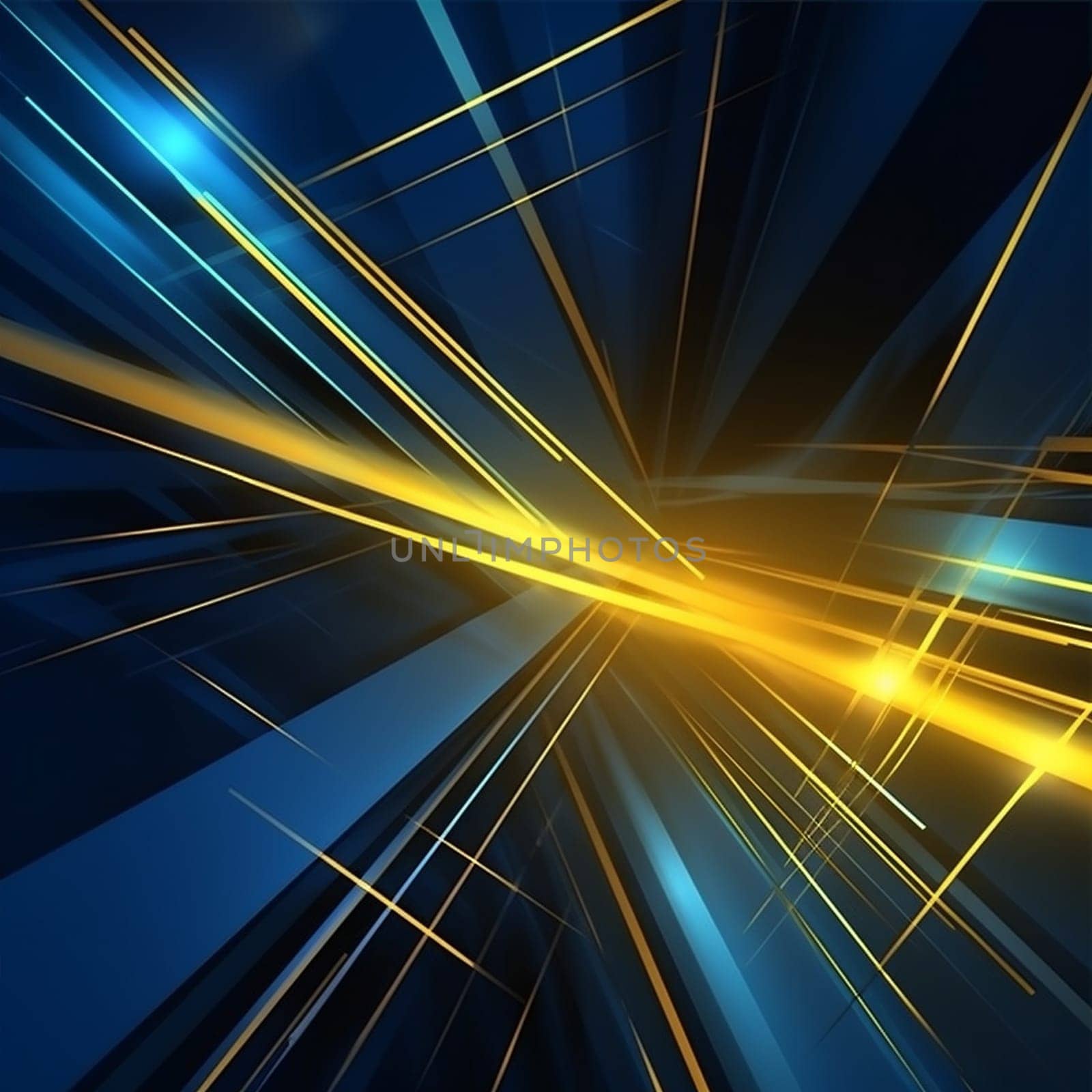 network background blue technology modern abstract light yellow futuristic line design. Generative AI. by SHOTPRIME