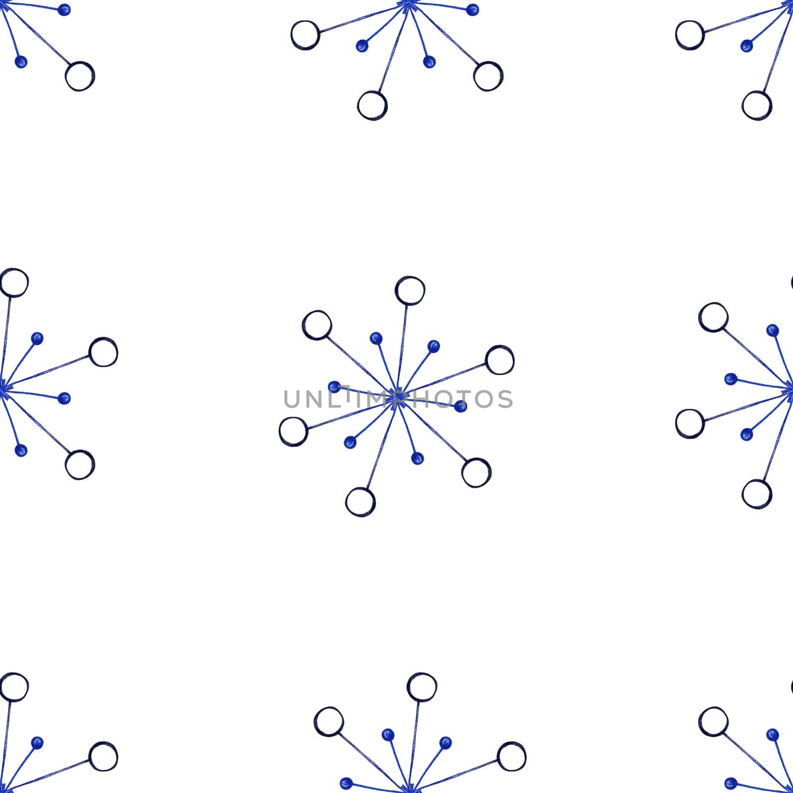 Simple Seamless Pattern with Hand Drawn Snowflakes. by Rina_Dozornaya