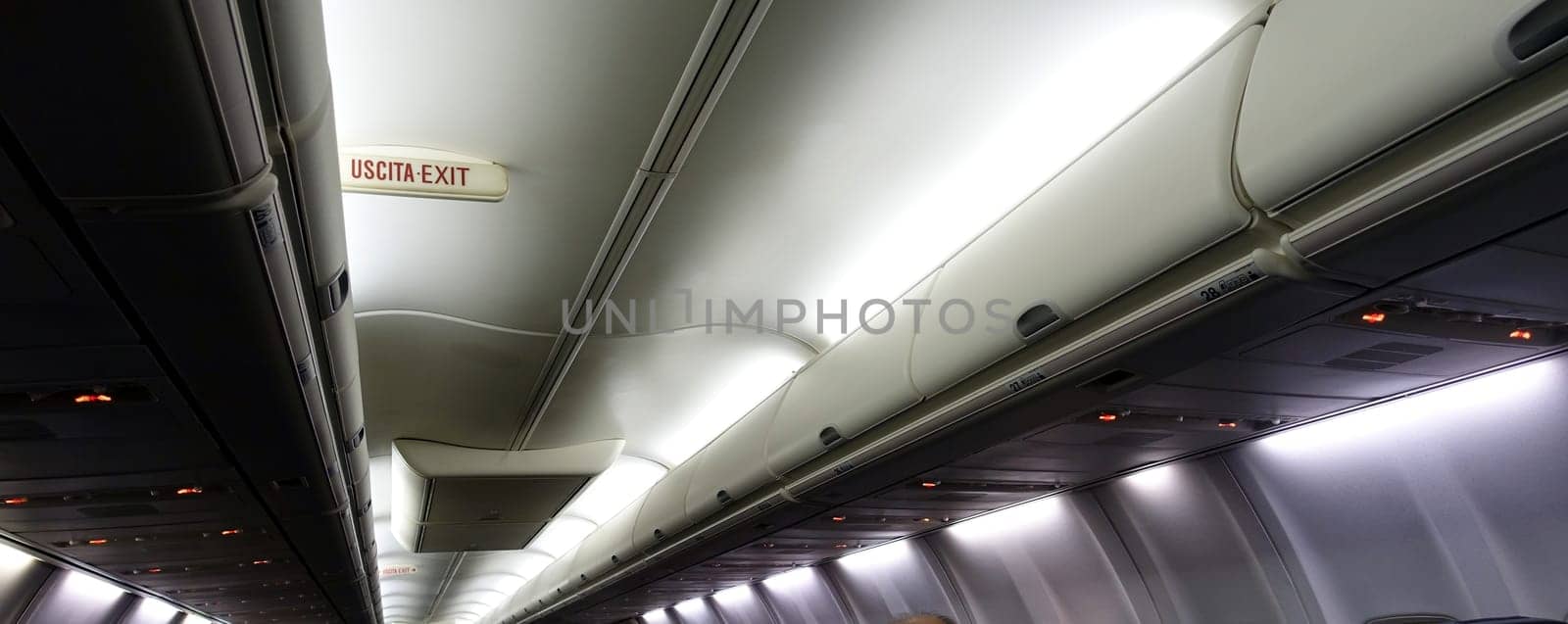 The interior ceiling of an aircraft by Jamaladeen