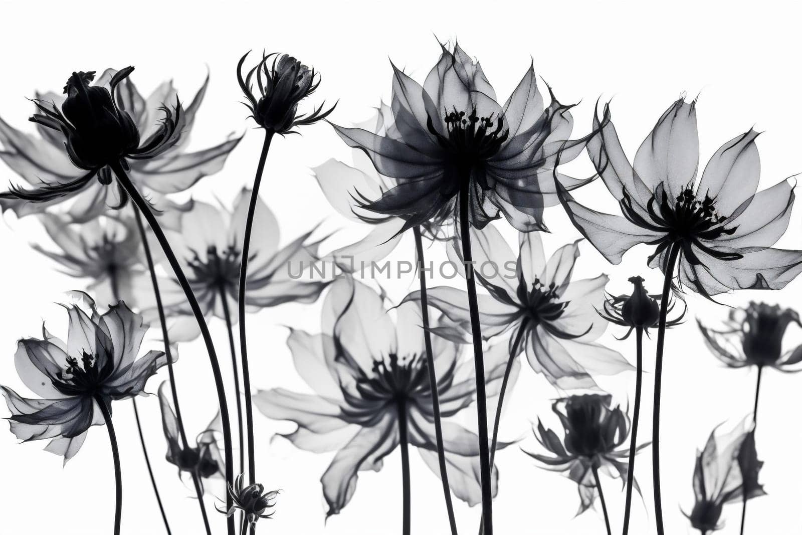 spring floral layout flower background leaf bloom nature xray blossom beautiful. Generative AI. by SHOTPRIME