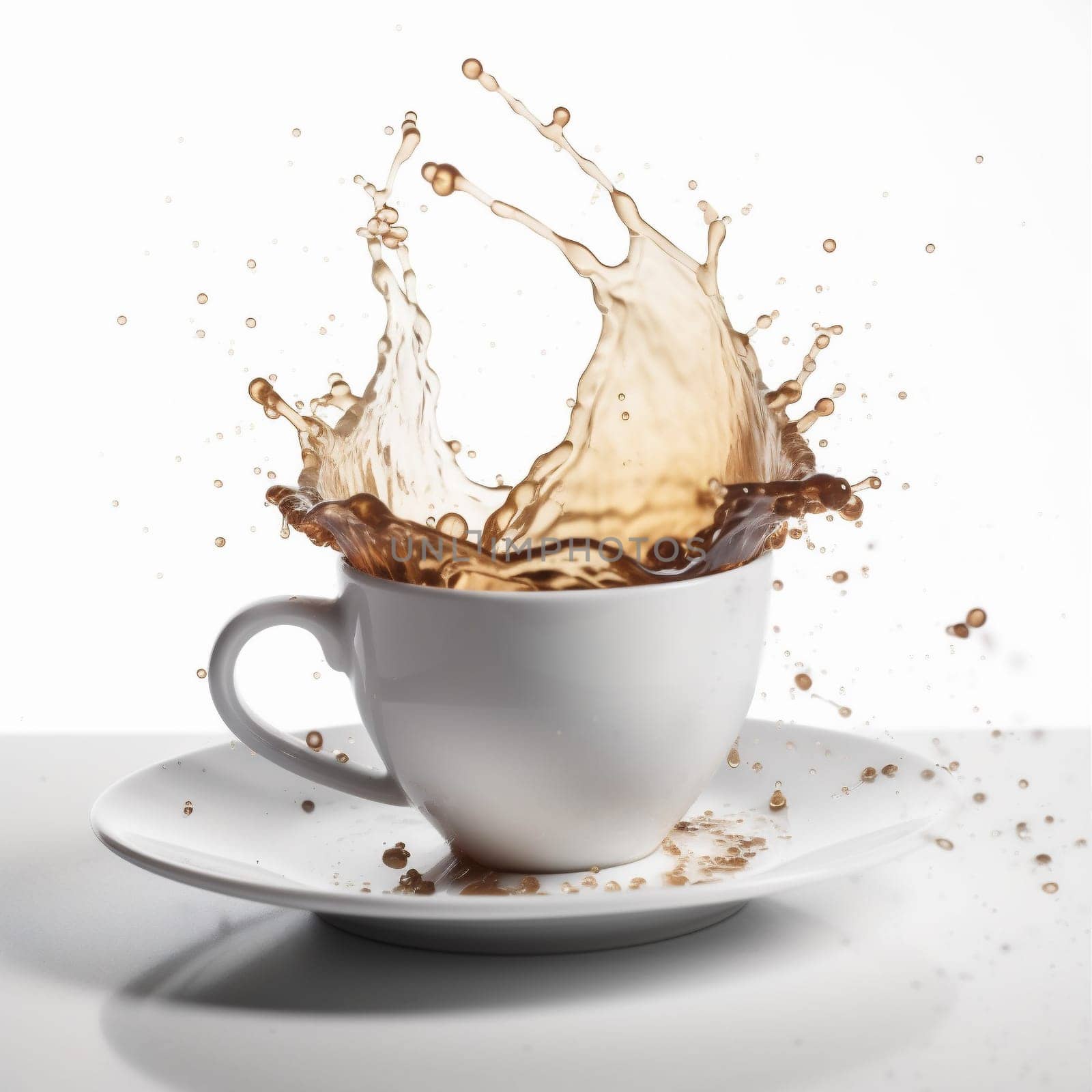 table food cup cafe mug breakfast beverage drink espresso caffeine. Generative AI. by SHOTPRIME