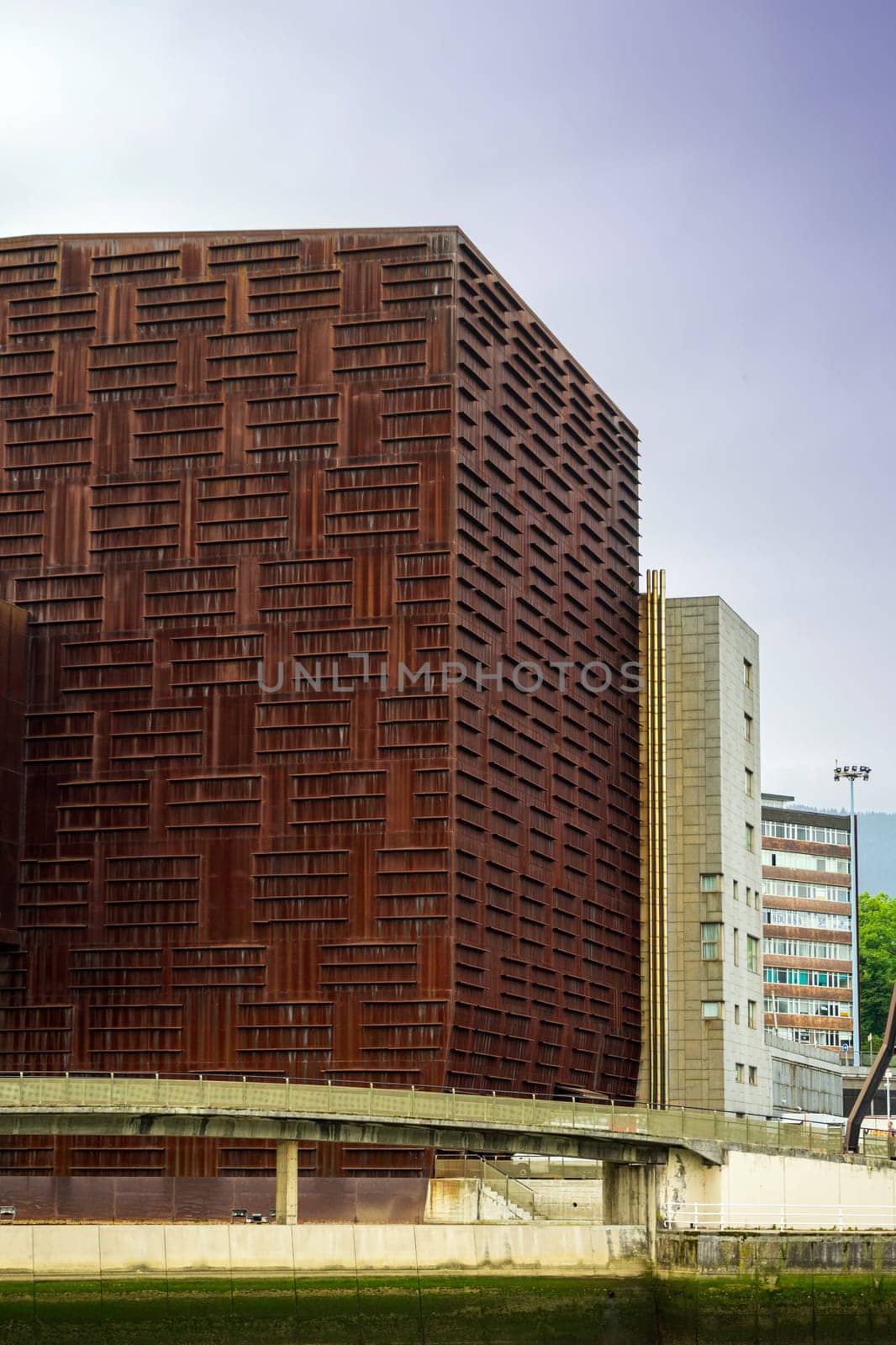 facade details of Euskalduna Conference Centre and Concert Hall Bilbao, Spain