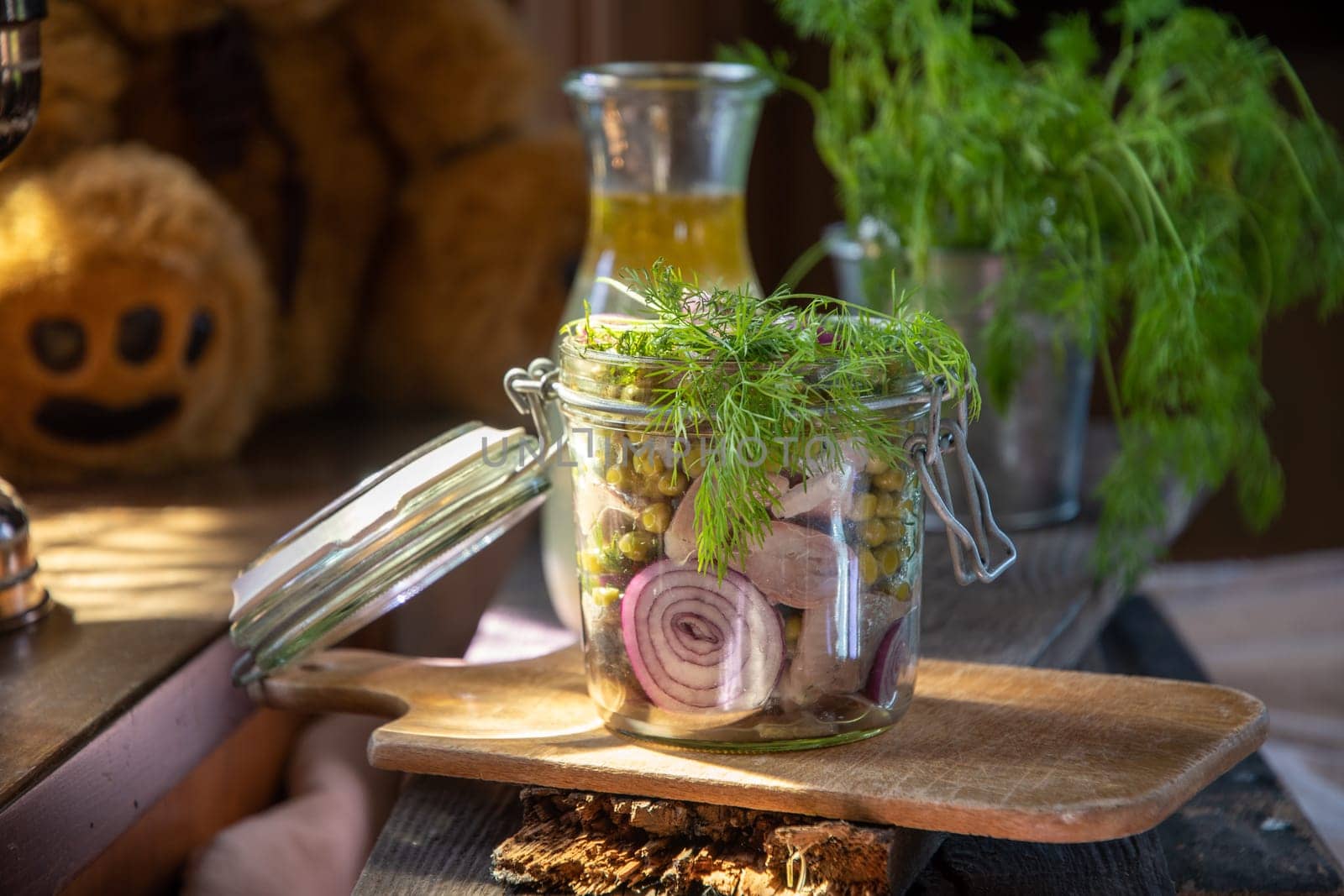 appetizer of herring with onions marinated in mustard-vinegar sauce, recipe by KaterinaDalemans