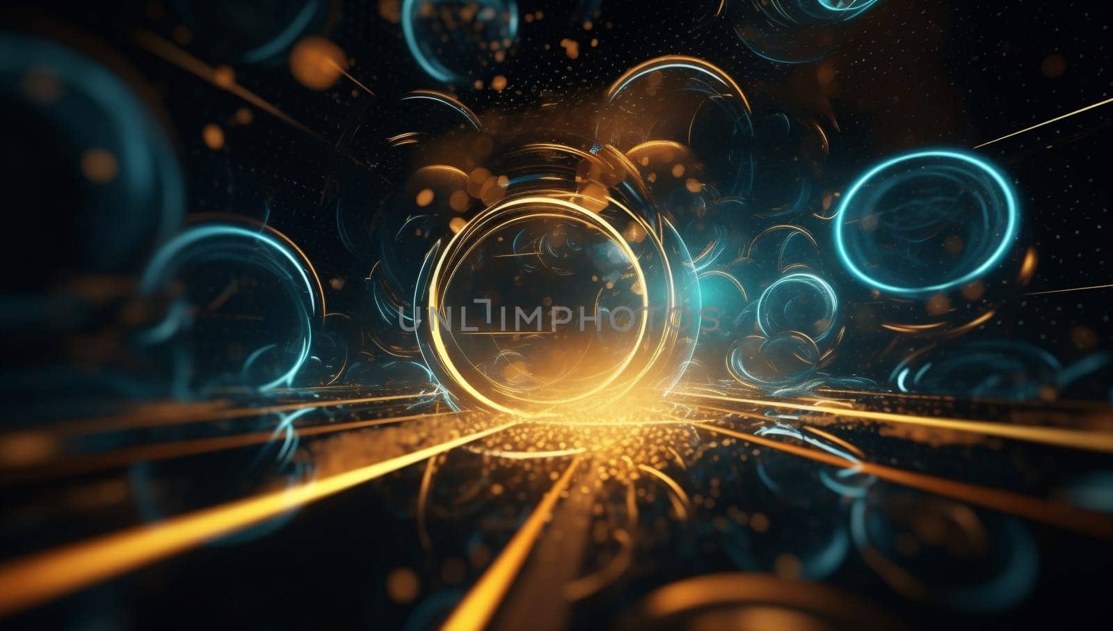 futuristic effect yellow decoration blue colour blur design art science neon technology abstract modern line pattern light background banner colourful texture. Generative AI.
