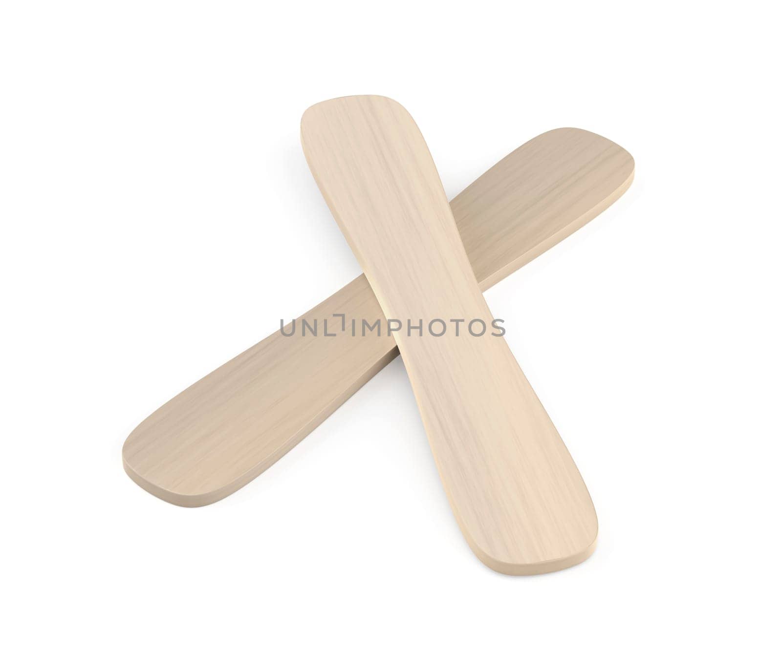 Wooden ice cream sticks on white background