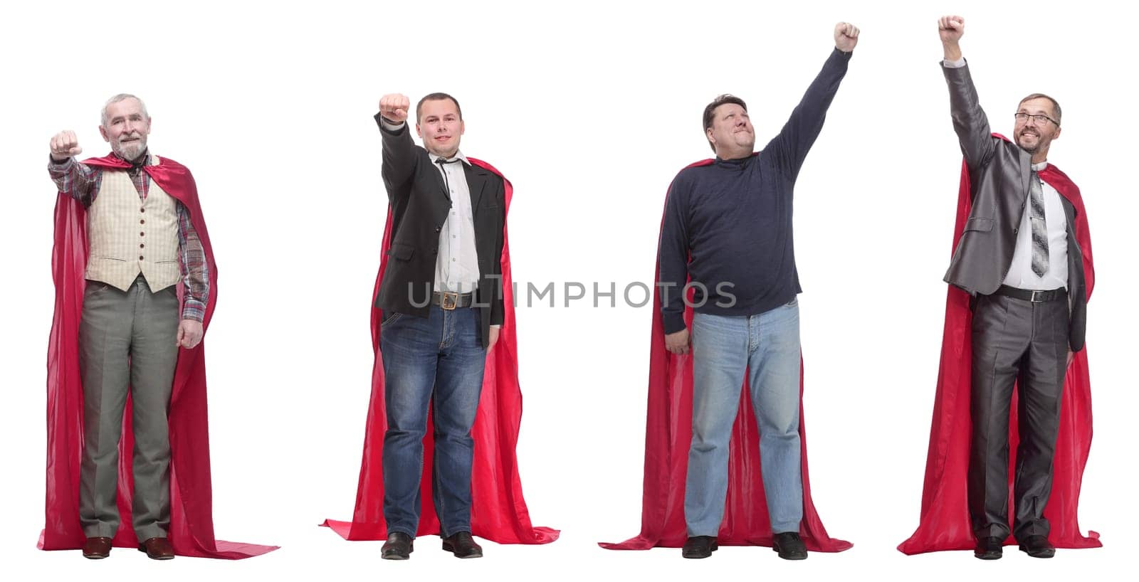 group of people in red raincoat isolated by asdf