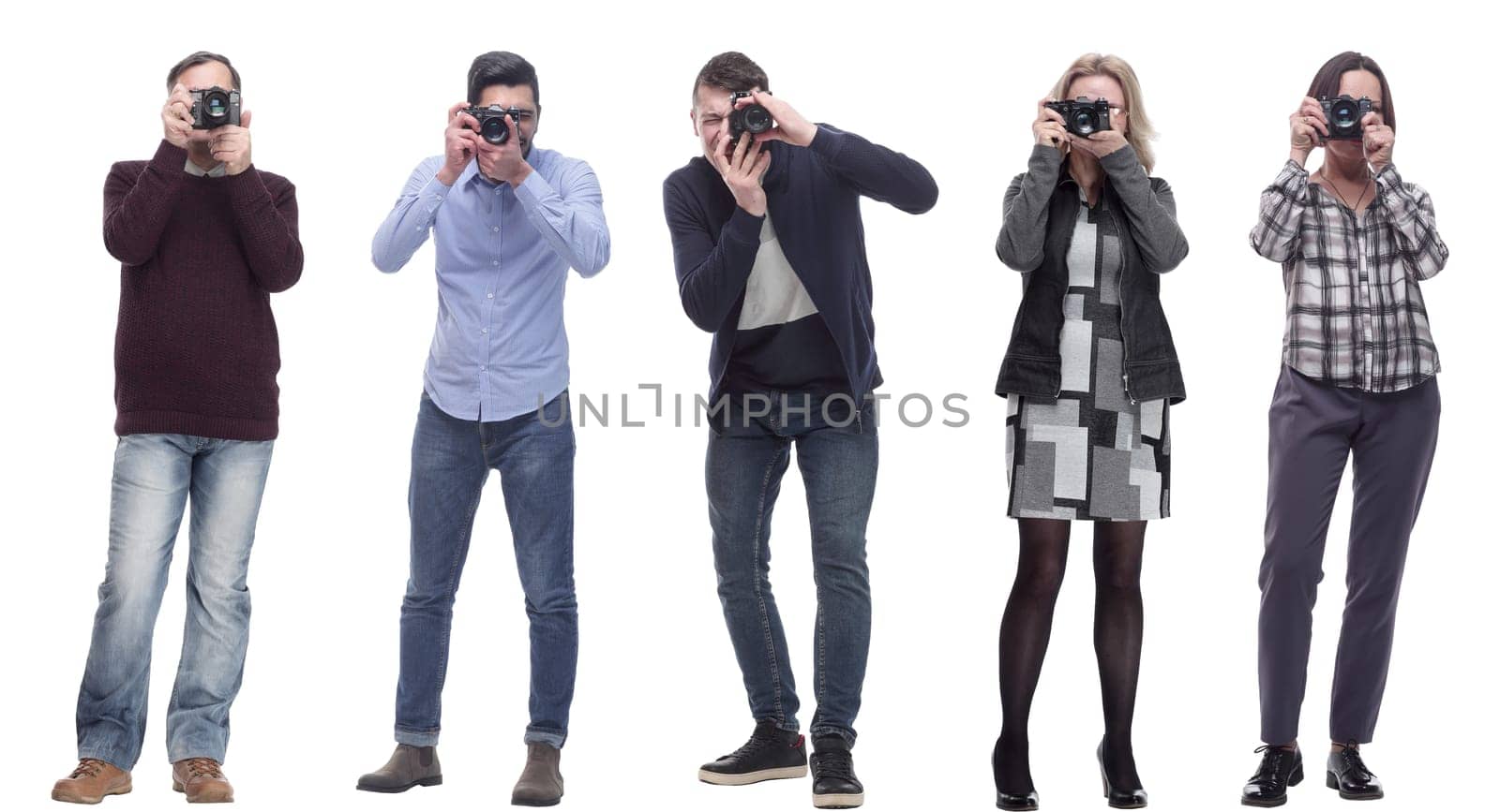 Many Double Twelve Group paparazzi photographers with cameras by asdf