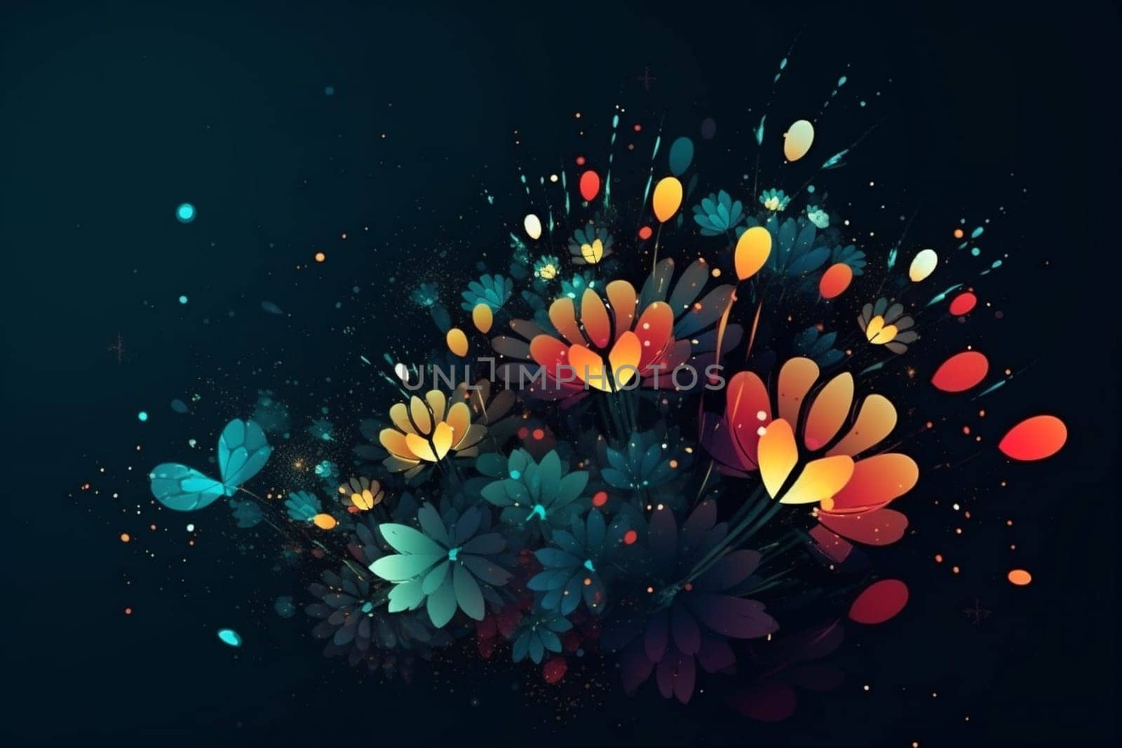 decoration floral bloom leaf blossom flower beautiful spring plant nature background. Generative AI. by SHOTPRIME