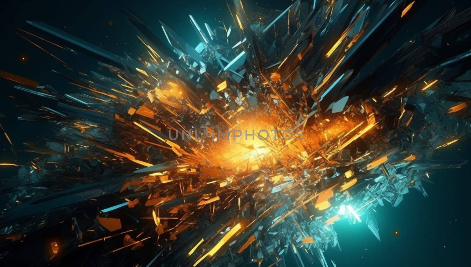 background science abstract cyberspace futuristic design modern yellow motion line space energy blue technology creative art communication blur graphic light texture. Generative AI.