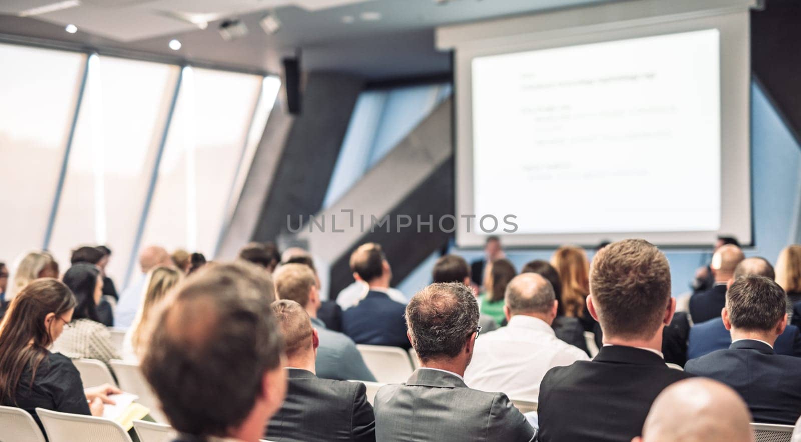 Round table discussion at business conference meeting event.. Audience at the conference hall. Business and entrepreneurship symposium. by kasto