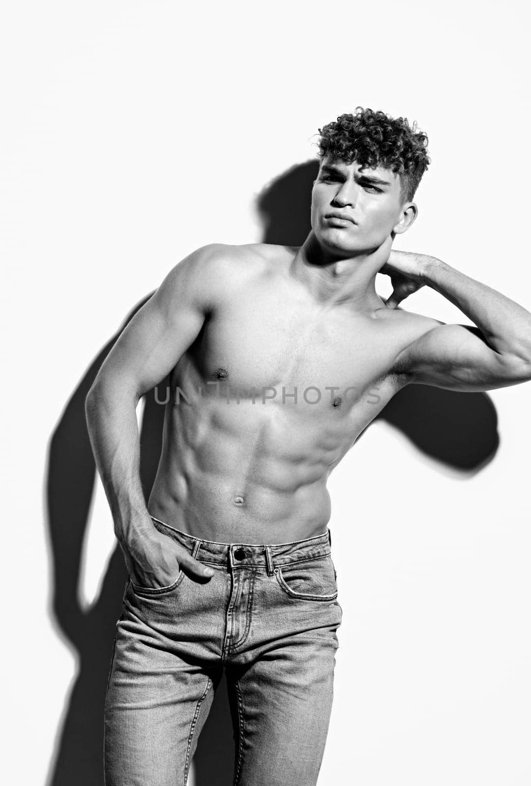 man black athlete adult strong naked sport fashion fitness beautiful muscular athletic body sexy trend male attractive