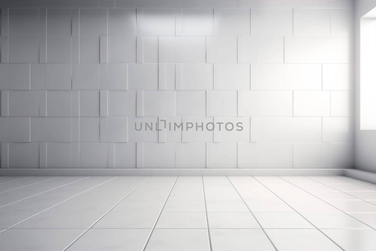 mockup modern gray interior wall light floor room minimal background architecture indoor. Generative AI. by SHOTPRIME