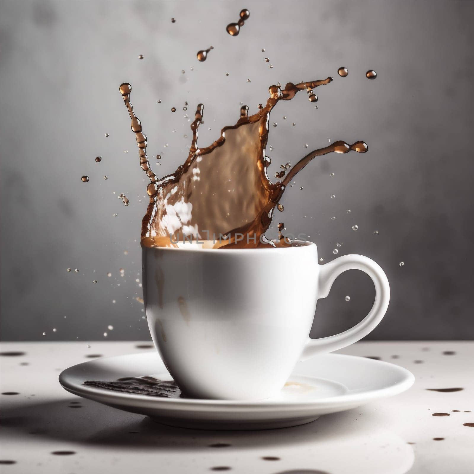 caffeine table cafe cup breakfast espresso beverage food drink mug. Generative AI. by SHOTPRIME