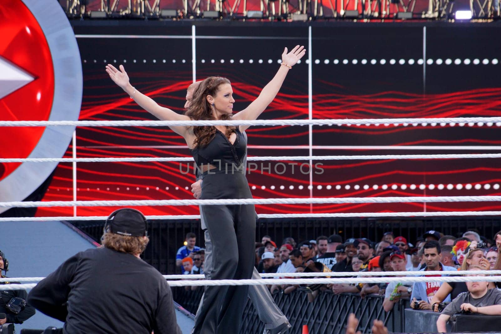 Stephanie McMahon celebrates at Wrestlemania 31 by EricGBVD