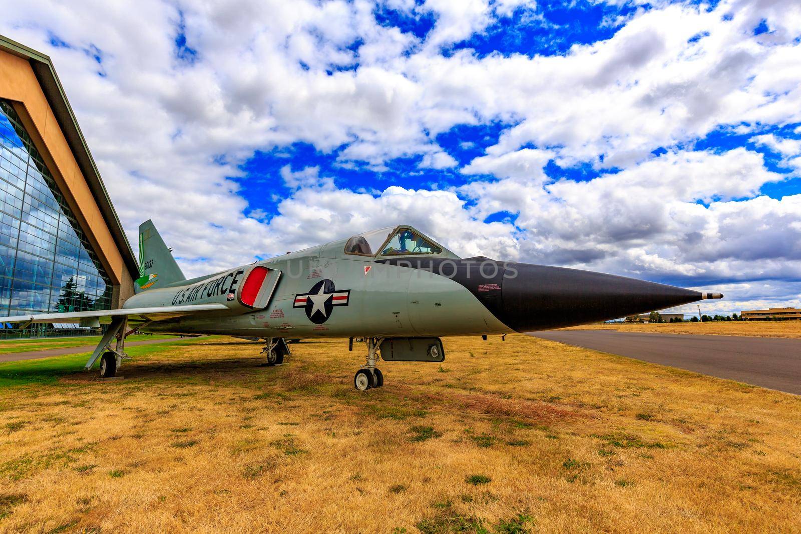 McMinnville, Oregon - August 7, 2016: US Air Force Convair F-106 Delta Dart on exhibition at Evergreen Aviation & Space Museum.