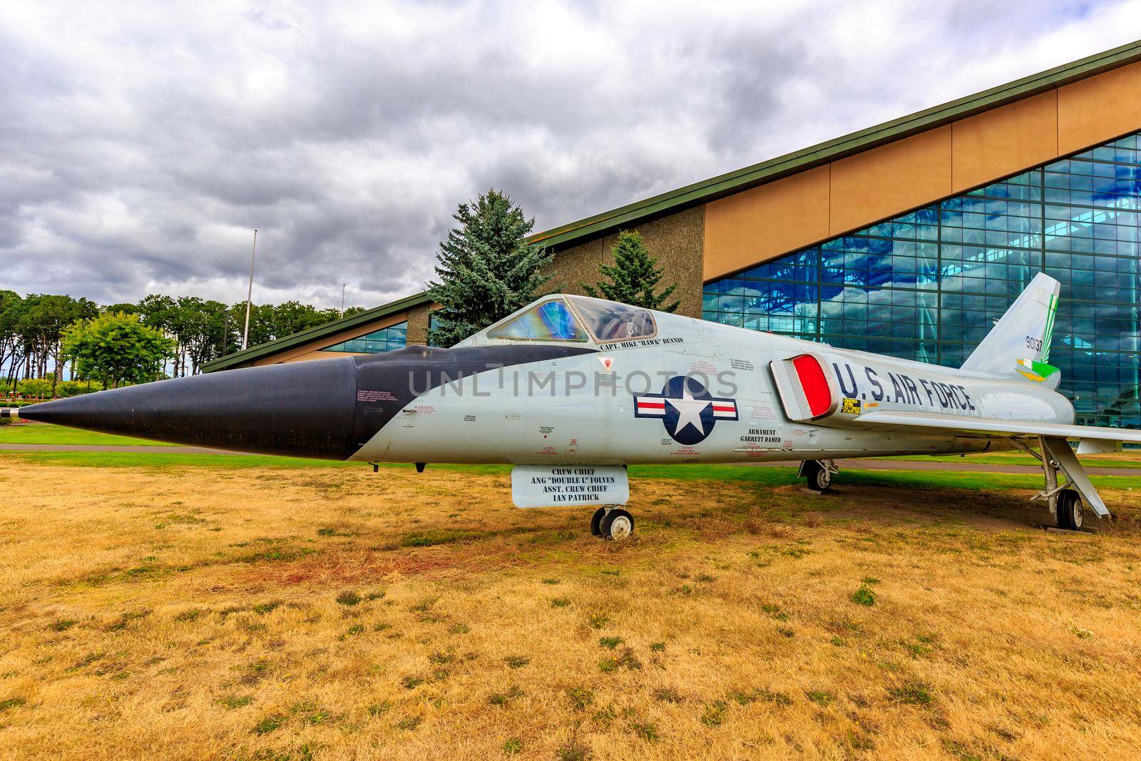 McMinnville, Oregon - August 7, 2016: US Air Force Convair F-106 Delta Dart on exhibition at Evergreen Aviation & Space Museum.