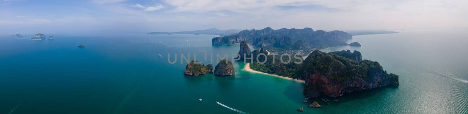 Railay Beach Krabi Thailand, the tropical beach of Railay Krabi at sunset by fokkebok