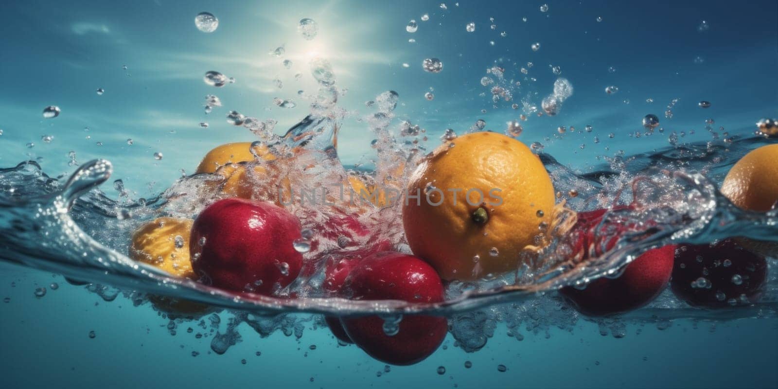 vitamin isolated water food green fresh healthy strawberry fruit drop background. Generative AI. by SHOTPRIME