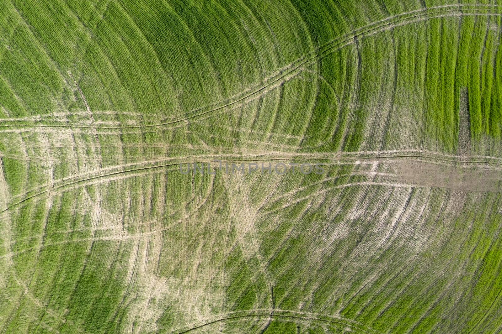 Aerial photographic documentation of drawings left after tillage in Tuscany Italy 