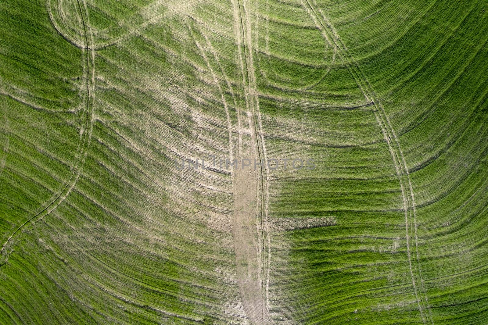 Aerial photographic documentation of drawings left after tillage in Tuscany Italy 