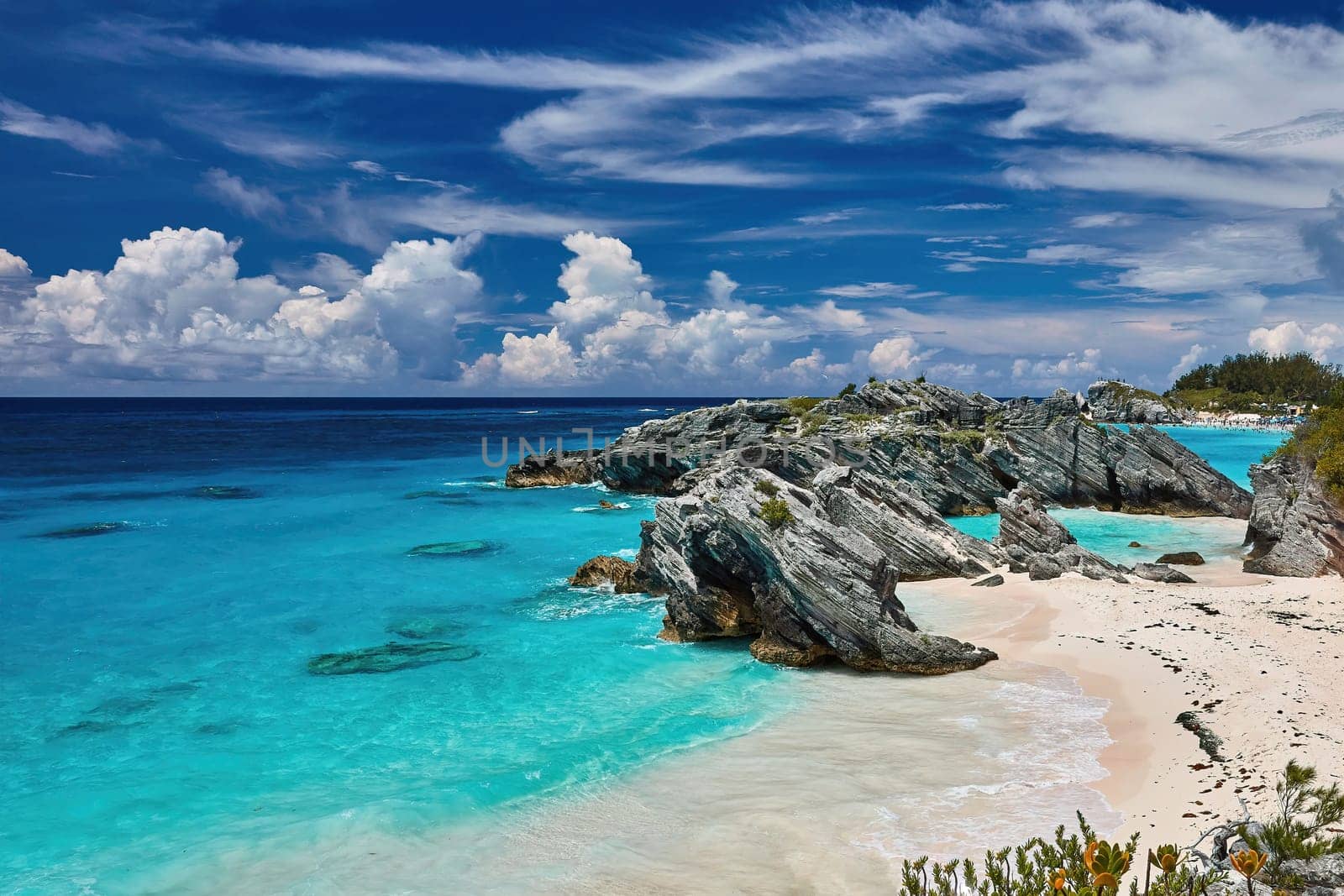 Horseshoe Bay beach Bermuda midday