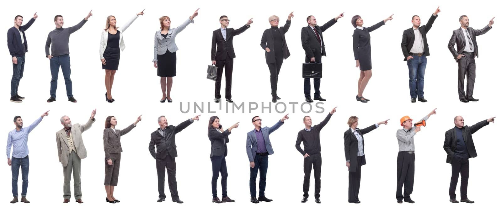 group of business people showing thumbs up isolated by asdf