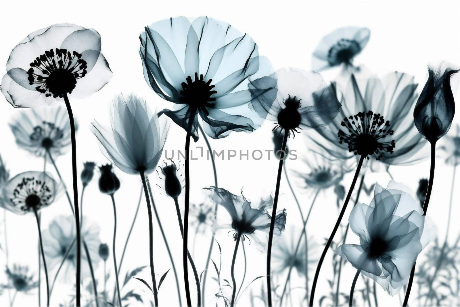 nature xray background spring floral flower blossom bloom beautiful leaf concept. Generative AI. by SHOTPRIME