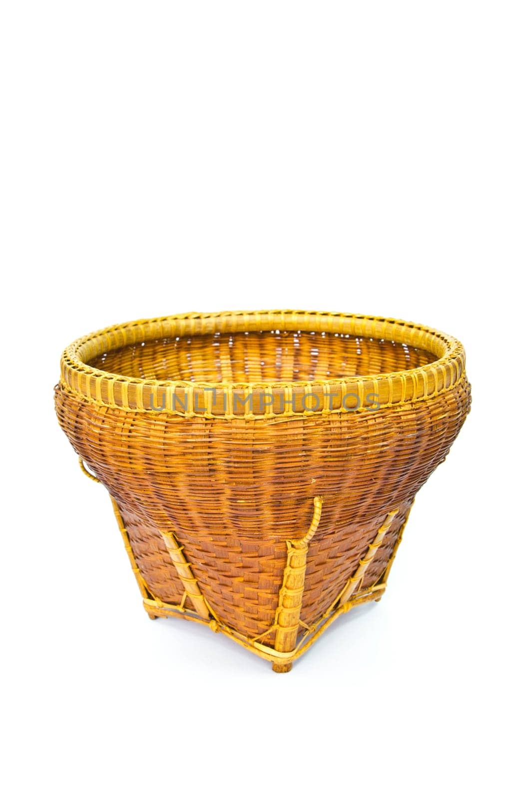 wooden basket white background