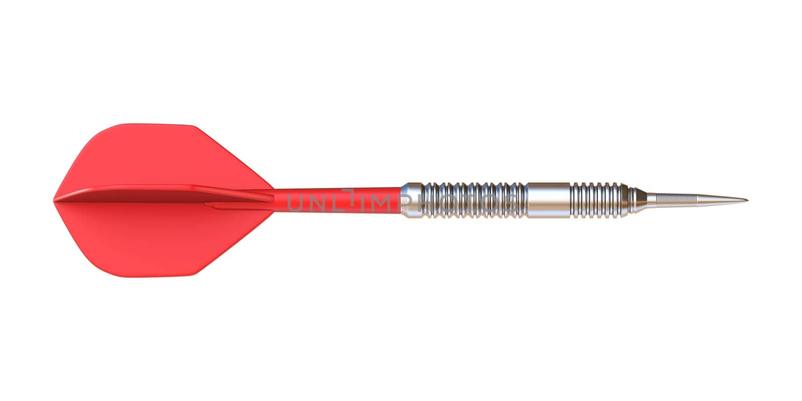 Single red dart 3D rendering illustration isolated on white background