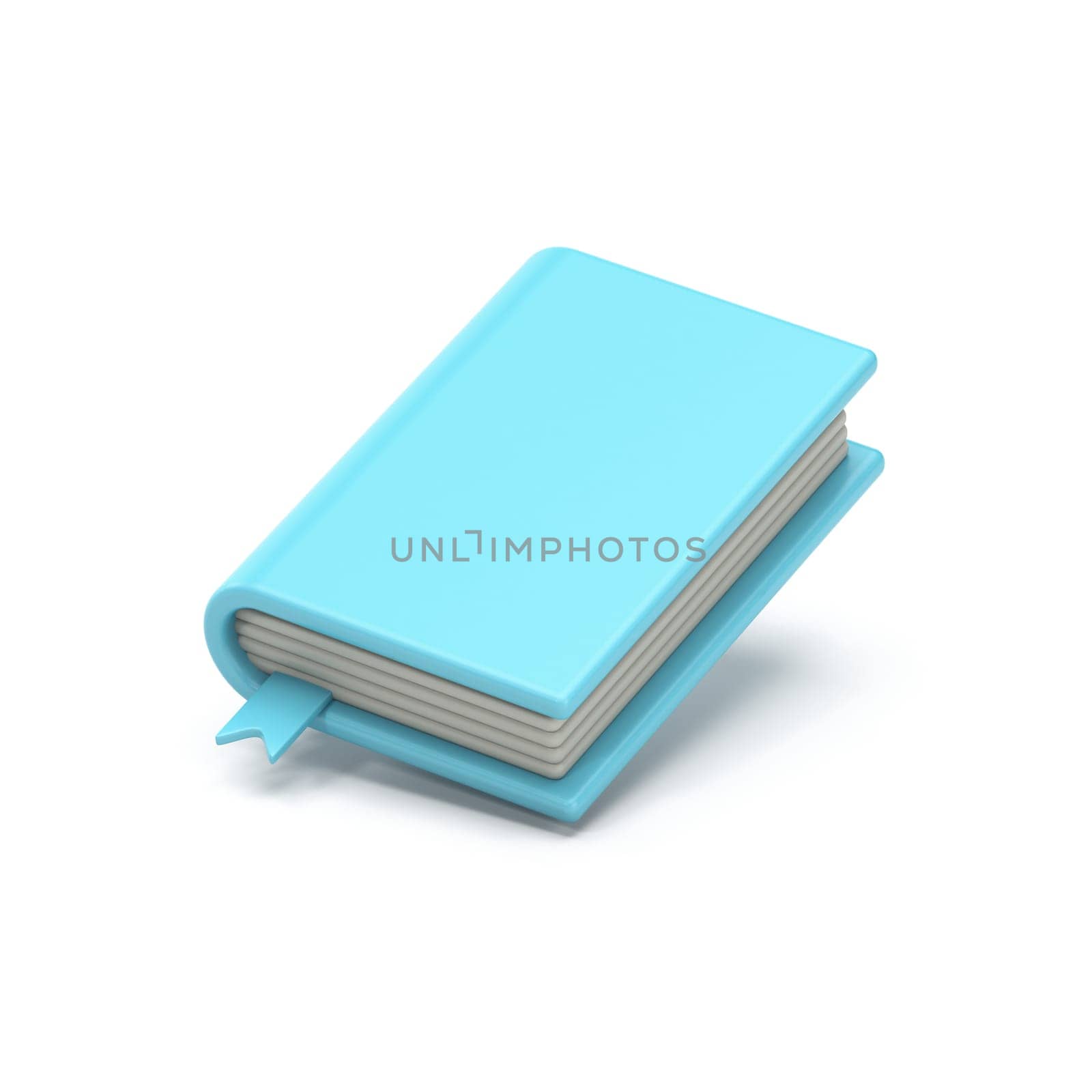 Blue closed book icon 3D rendering illustration isolated on white background