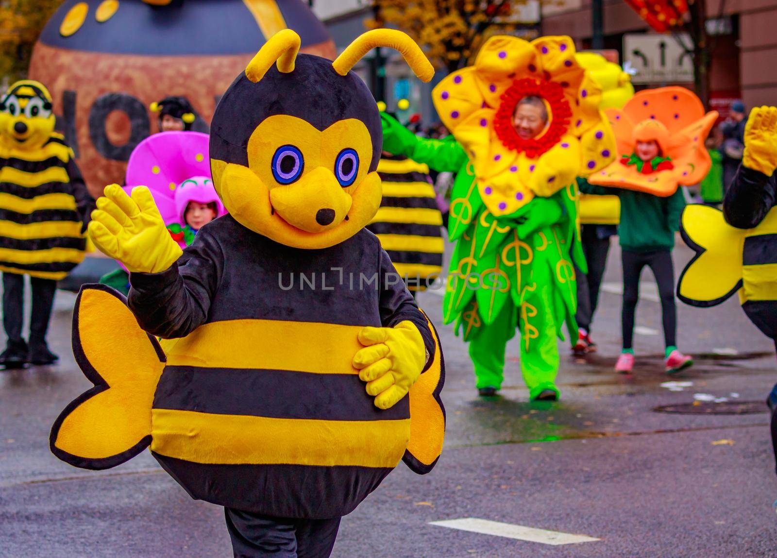 Portland, Oregon, USA - November 25, 2016: Costumed characters march in the annual My Macy's holiday Parade across Portland Downtown.