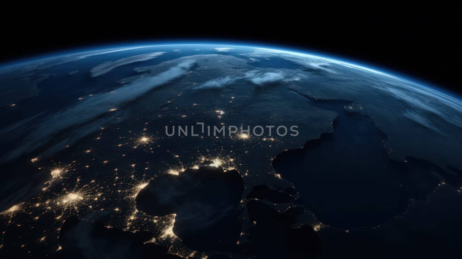 Image of earth from outer space. Generative AI.