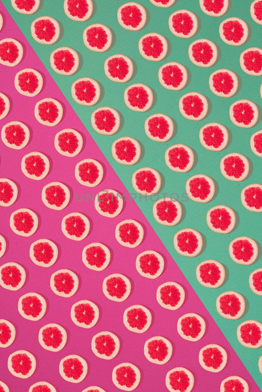 Fruit citrus seamless pattern. Grapefruit tile texture.