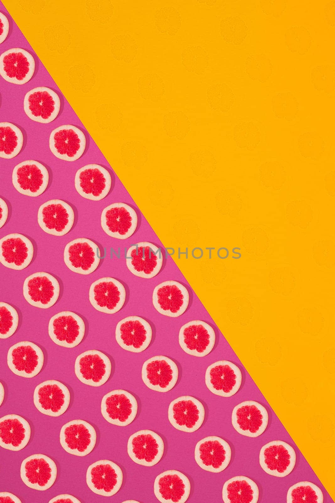 Fruit citrus seamless pattern. Grapefruit tile texture.