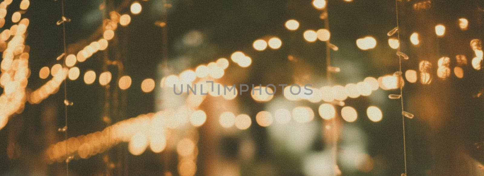 Abstract Blurred image of Night Festival in garden with bokeh for background usage. Concept of vintage tones by FokasuArt
