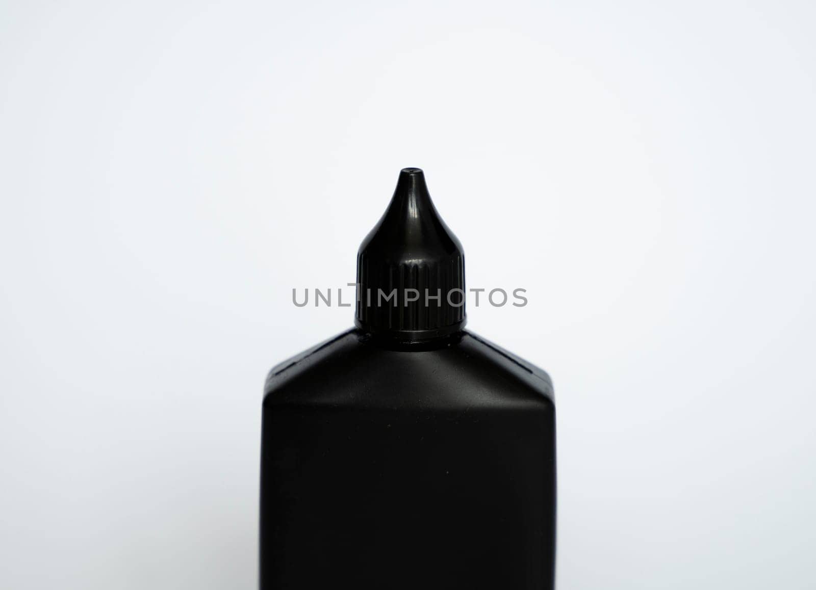 Mock up unbranded black bottle of finish line dry bicycle lubricant. Bicycle care, bicycle chain care. by vovsht