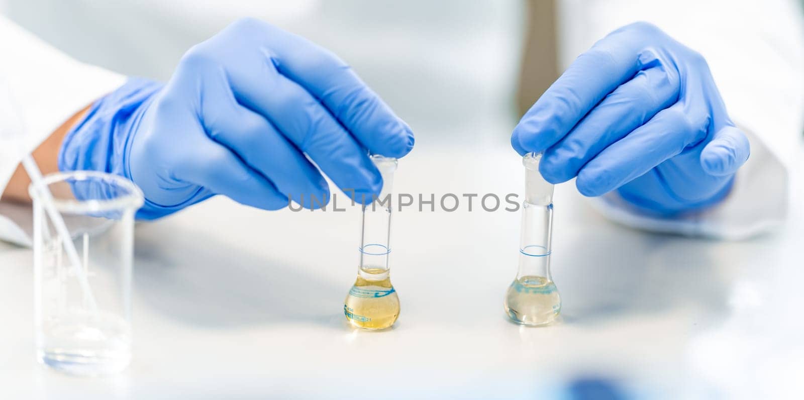 chemical substance in a glass test tube in a research laboratory. genetic test. High quality photo