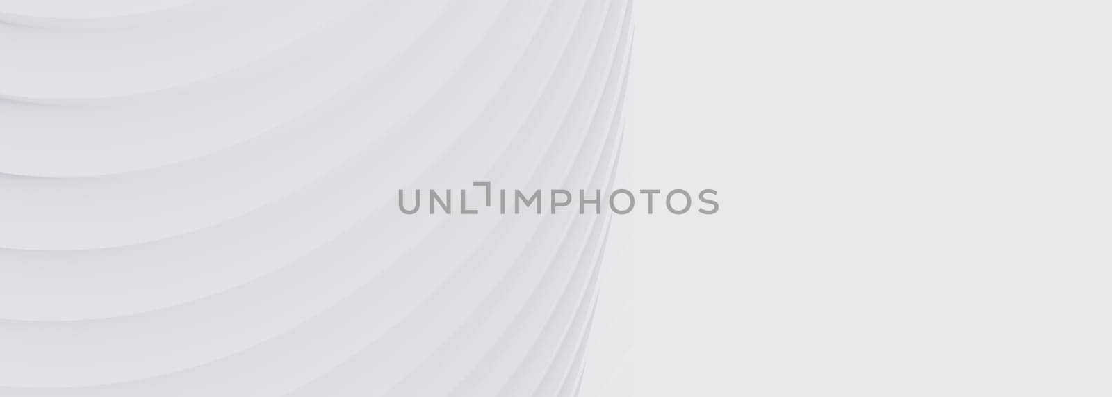 Panoramic abstract white background. 3D rendering.