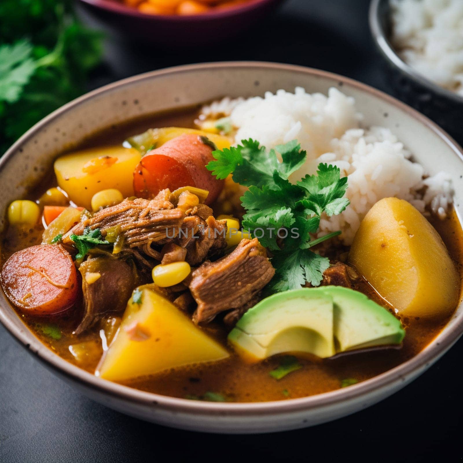 Panamanian Sancocho: Comforting and Flavorful Meat and Vegetable Stew with Rice or Bread by Sahin