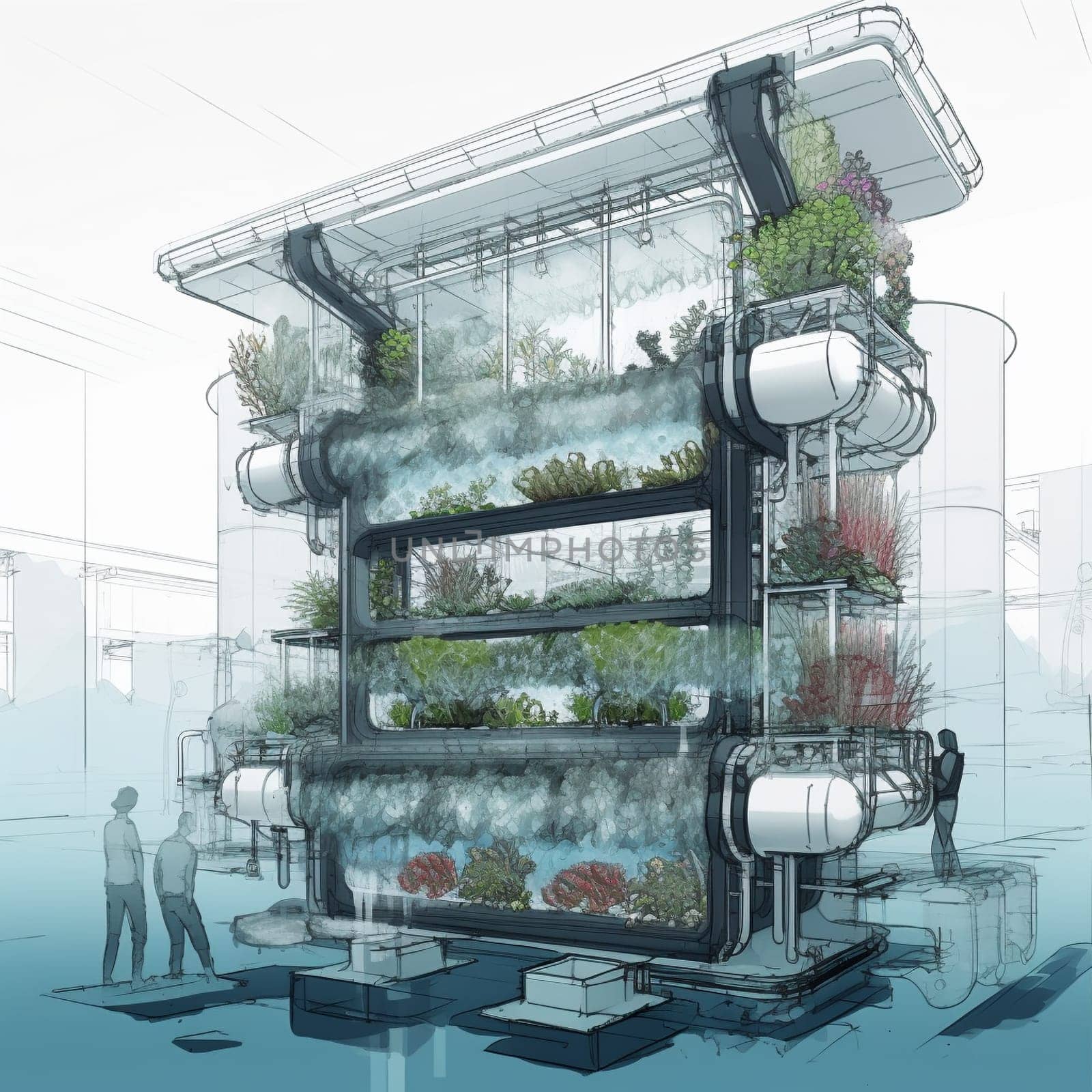 Experience the innovation and sustainability of urban farming with this image of an urban farm that combines aquaculture and hydroponics to create a closed-loop system of sustainable food production. The vertical aquaponics system showcases the potential for urban farming to provide fresh produce and fish in a compact and efficient manner. The image inspires a sense of ingenuity and environmental stewardship.