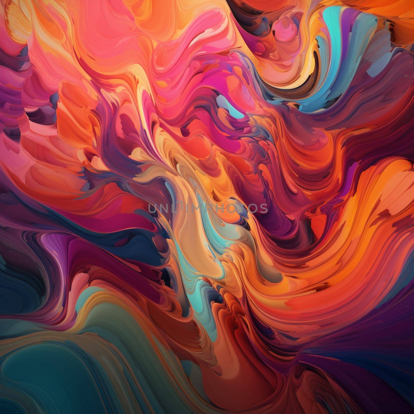 This abstract wallpaper features a series of vibrant, swirling colors. The colors blend together in a smooth, fluid way, creating a sense of movement and energy.