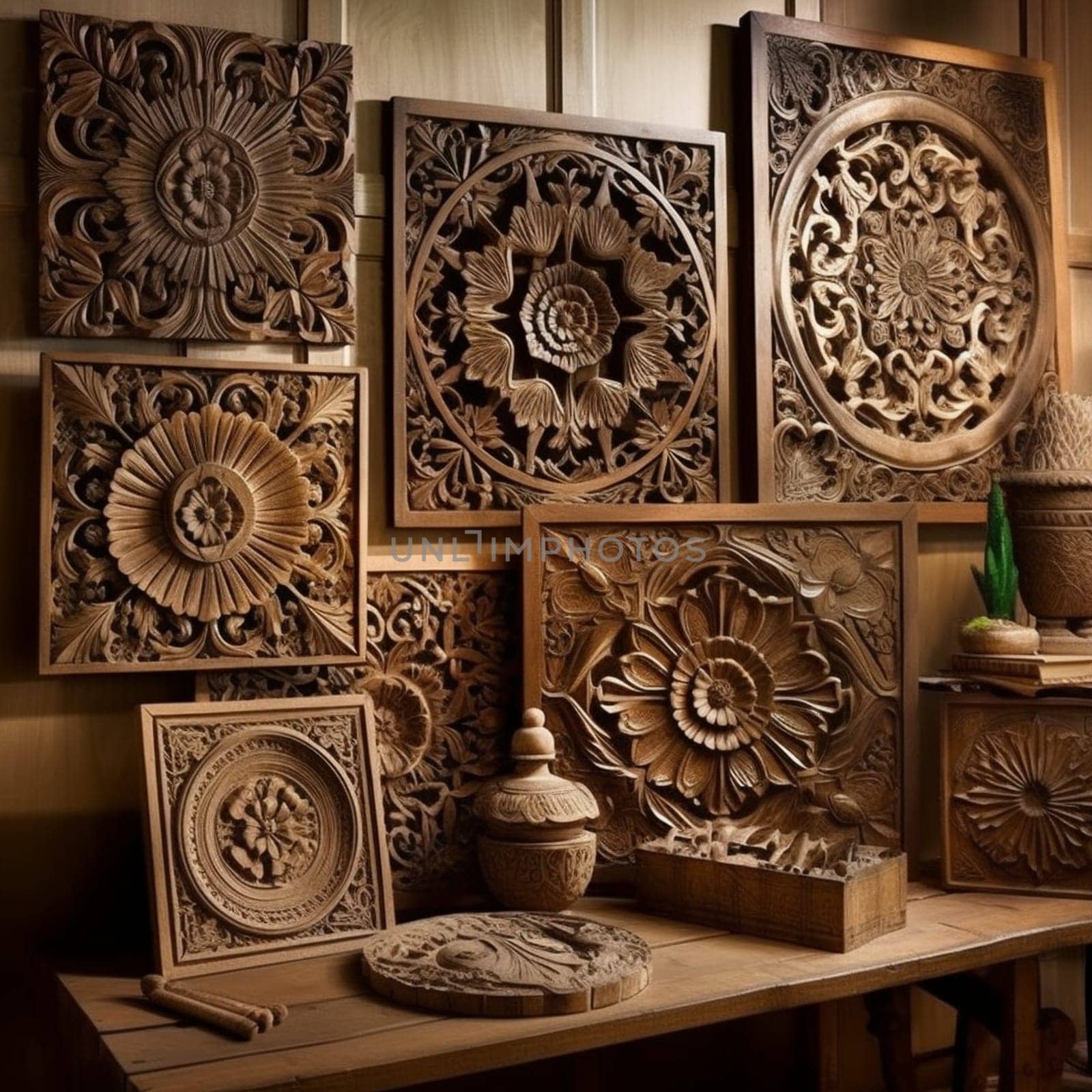 Intricate Wooden Sculptures Showcase Image by Sahin